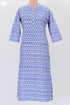 Cambric Cotton Kurta In Ikat Block Print