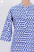 Cambric Cotton Kurta In Ikat Block Print