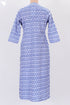 Cambric Cotton Kurta In Ikat Block Print