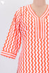 Cambric Cotton Kurta In Zigzag Block Print