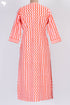Cambric Cotton Kurta In Zigzag Block Print