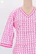 Cambric Cotton Kurta In Graphic Block Print