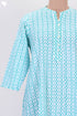 Cambric Cotton Kurta In Geometric Block Print