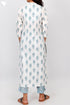 Cambric Cotton Button Down Kurta In Floral Block Print