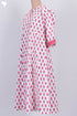 Cambric Cotton Dress In Floral Block Print