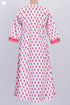 Cambric Cotton Dress In Floral Block Print