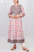 Cambric Cotton Dress With Floral Block Print