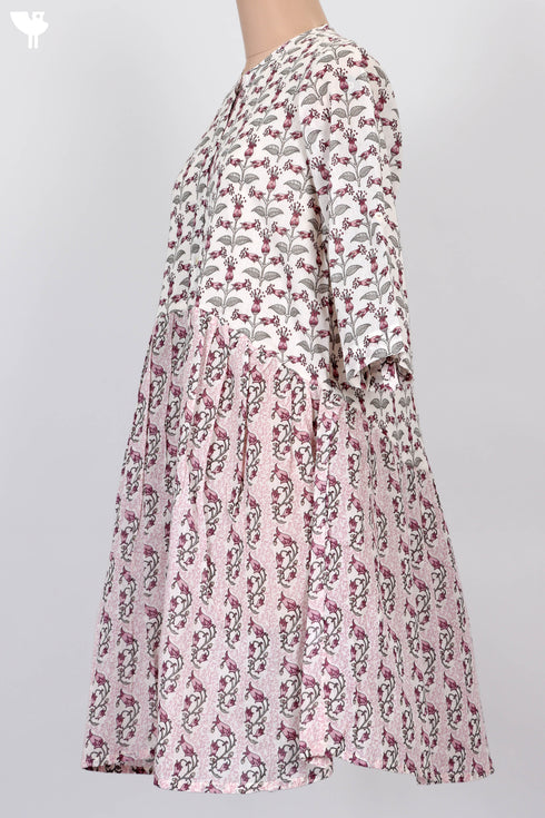 Mulmul Cotton Frock In Floral Print