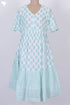 Mulmul Cotton Flared Dress In Floral Block Print