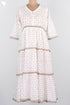 Mulmul Cotton Tiered Dress In Dotted Block Print