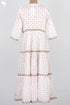 Mulmul Cotton Tiered Dress In Dotted Block Print