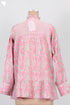 Mulmul Cotton Frilly Top In Striped Block Print