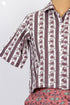Cambric Cotton Button Down Crop Top In Floral Print