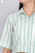 Cambric Cotton Pleated Crop Top In Floral Block Print