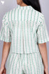 Cambric Cotton Pleated Crop Top In Floral Block Print