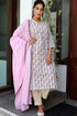 Cambric Cotton Paneled Kurta In Floral Print