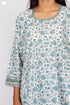 Cambric Cotton Paneled Kurta With Laces In Floral Block Print