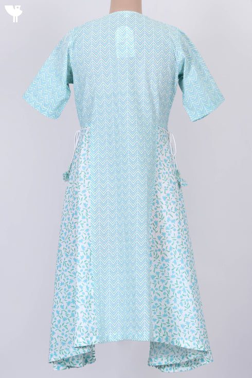 Cambric Cotton Midi Dress In Floral Print