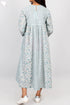 Cambric Cotton Paneled Dress In Floral Block Print