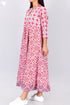 Cambric Cotton MIDI Dress in Graphic Block Print