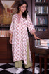 Mulmul Cotton Kurta In Floral Block Print