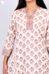 Mulmul Cotton Kurta In Floral Block Print