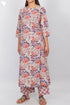 Cambric Cotton Angarakha Dress With Slip In Floral Block Print