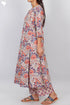 Cambric Cotton Angarakha Dress With Slip In Floral Block Print
