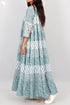 Mulmul Cotton Maxi Gathered Dress With Floral Block Print