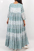 Mulmul Cotton Maxi Gathered Dress With Floral Block Print