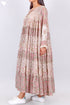 Mulmul Cotton Maxi Gathered Dress With Floral Block Print