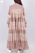 Mulmul Cotton Maxi Gathered Dress With Floral Block Print