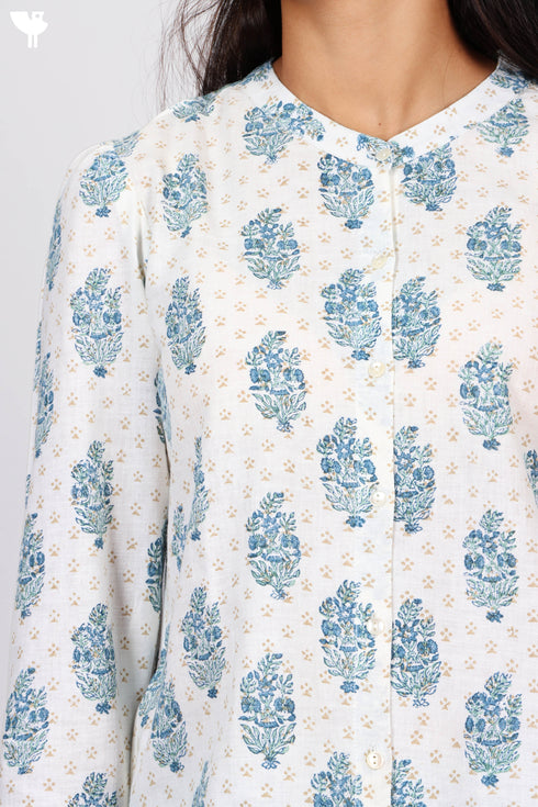 Khaadi Shirt In Floral Block Print