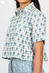 Khaadi Cotton Pleated Crop Top In Floral Block Print