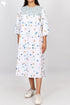 Organic Cotton Balloon Dress With Polka Dot Block Print