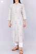 Cambric Cotton Kurta With Graphic Block Print