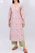 Cambric Cotton Pleated Kurta In Paisley Block Print
