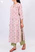 Cambric Cotton Pleated Kurta In Paisley Block Print