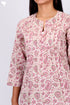 Cambric Cotton Pleated Kurta In Paisley Block Print