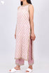 Sleeveless Cambric Cotton Kurta In Floral Block Print