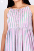Crepe Cotton Strappy Dress In Assorted Block Print