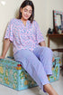 Rayon Pleated Top With Dotted Block Print