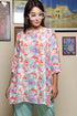 Chanderi Silk Pleated Tunic In Floral Block Print
