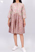 Cotton Frock In Floral Block Print