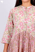 Cotton Frock In Floral Block Print