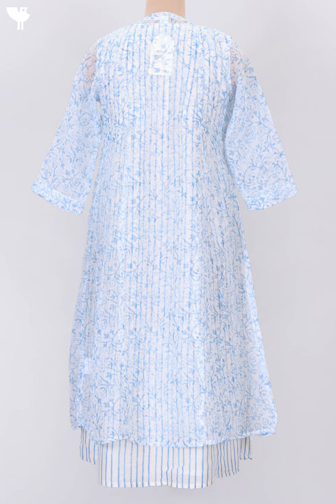 Kota Doria Overlay In Floral Block Print