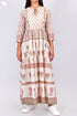 Cotton Silk Maxi Dress With Floral Block Print