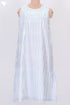 Sleeveless Cotton Silk Midi Dress In Striped Block Print