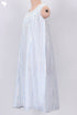 Sleeveless Cotton Silk Midi Dress In Striped Block Print
