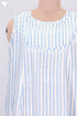 Sleeveless Cotton Silk Midi Dress In Striped Block Print